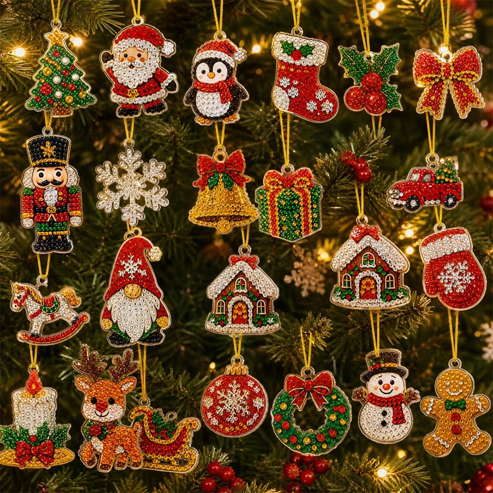 Christmas Advent Calendar DIY Diamond Art Kit, 24 Days Countdown