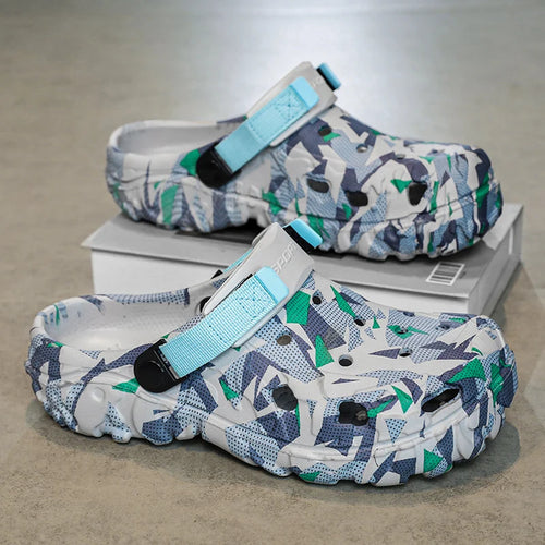 Men's Clogs Slippers Sandal Male Garden Shoes Flat Camouflage
