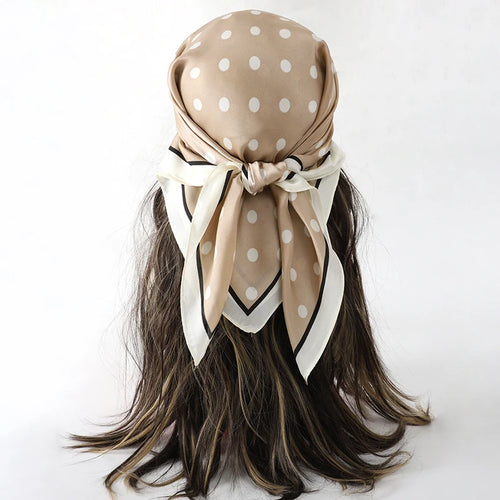 Bohemian Style Floral Print Women’s Square Silk Scarf Satin Head Wrap