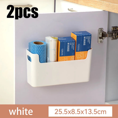Non Perforated Cling Film Rack Inside Cabinet Wall Shelf Shelves Spice