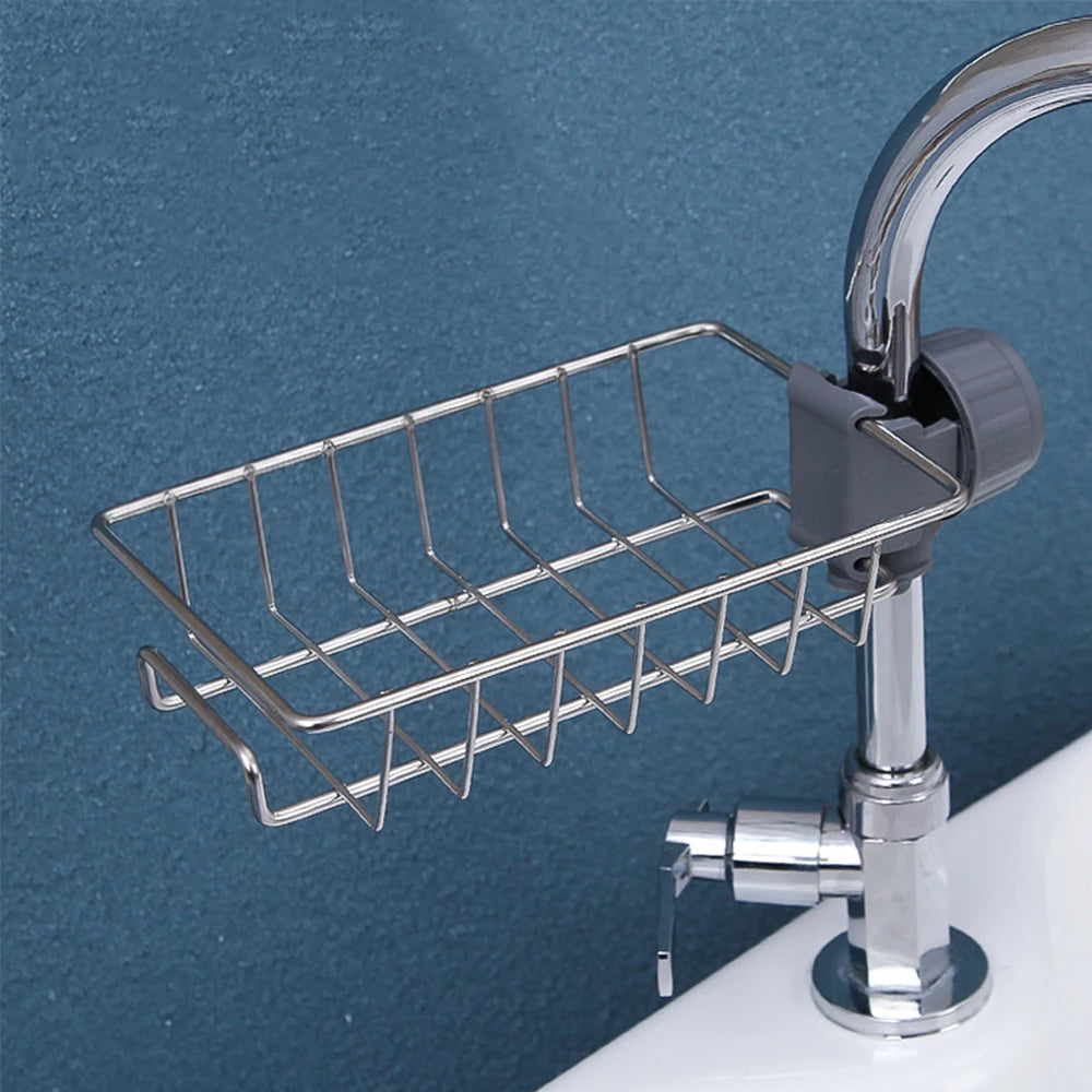 Kitchen Sink Drain Rack Sponge Storage Flexible Faucet Holder Soap