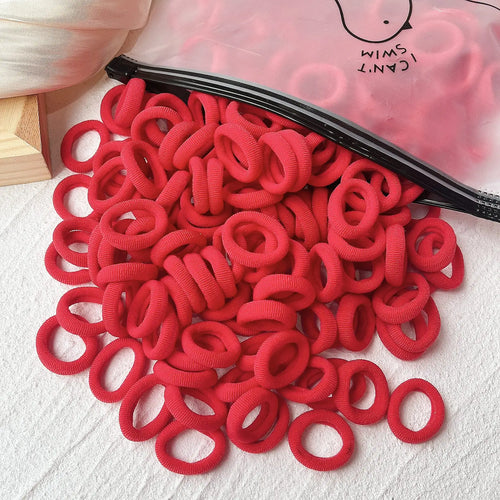 50PCS/Set Women Girls Basic Hair Bands  Simple Solid Colors Elastic