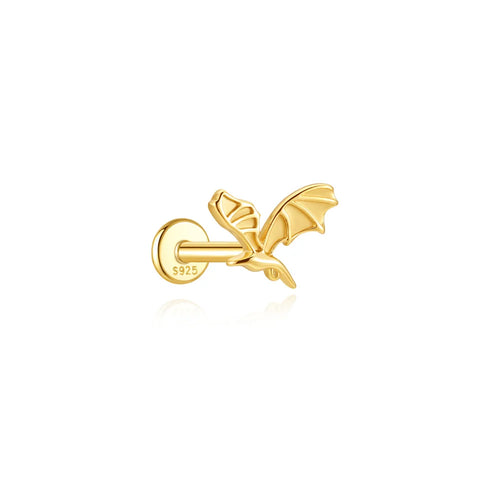 AIDE 1PC 925 Sterling Silver Lucky Red Koi Piercing Earring For Women
