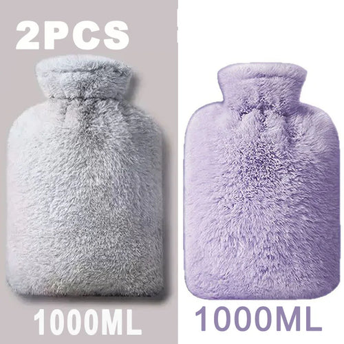 1/2PCS1000ML Soft Hand Warmer Hot Water Bag Bottles Removable Washable