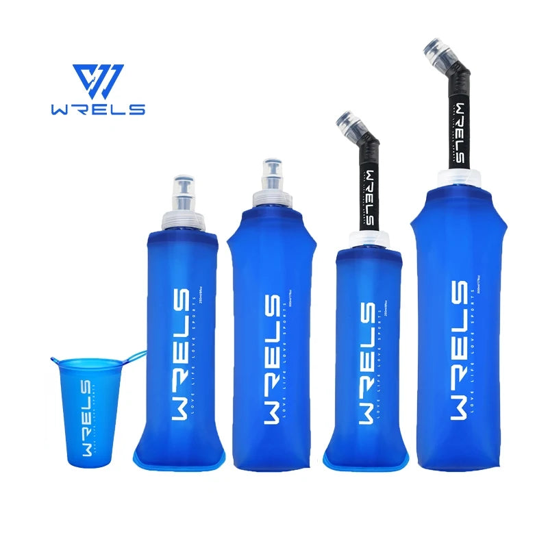 WRELS Folding Water Bottle TPU BPA-Free Collapsible Soft Flask Outdoor