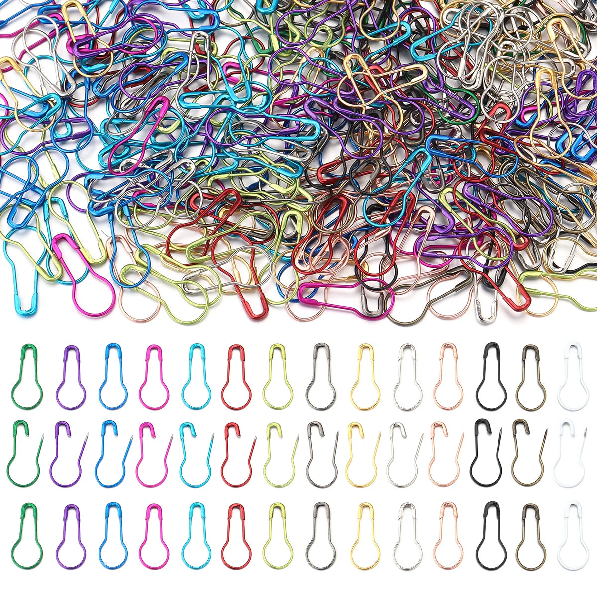 200Pcs/Lot Metal Pins Crochet Accessories Gourd Safety Pin Locking