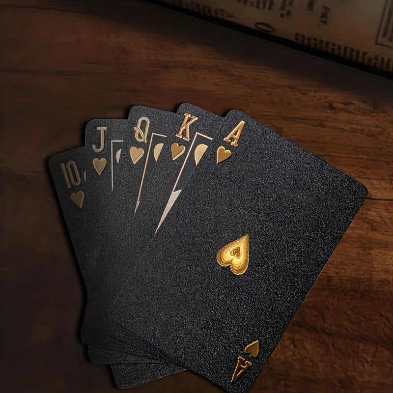 Cool Black Gold Waterproof Playing Cards, a Deck of Playing Cards