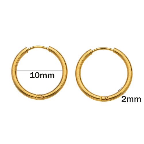 10pcs Stainless Steel Huggie Hoop Earrings Small Hypoallergenic For