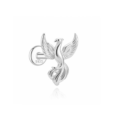 AIDE 1PC 925 Sterling Silver Lucky Red Koi Piercing Earring For Women