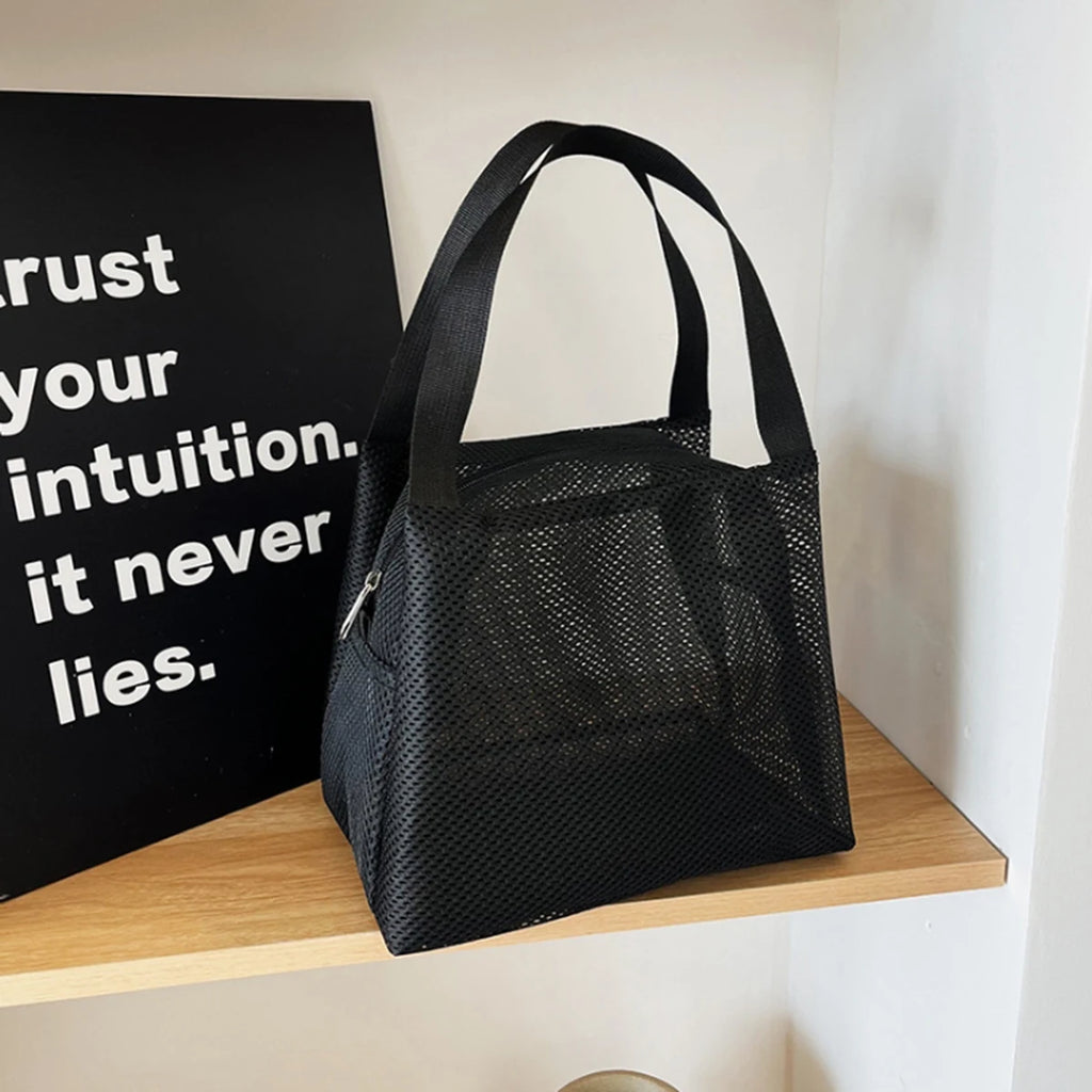 Large Capacity Travel Mesh Bag Portable Cosmetic Zipper Pouch
