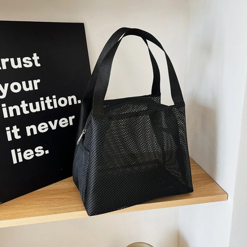 Large Capacity Travel Mesh Bag Portable Cosmetic Zipper Pouch