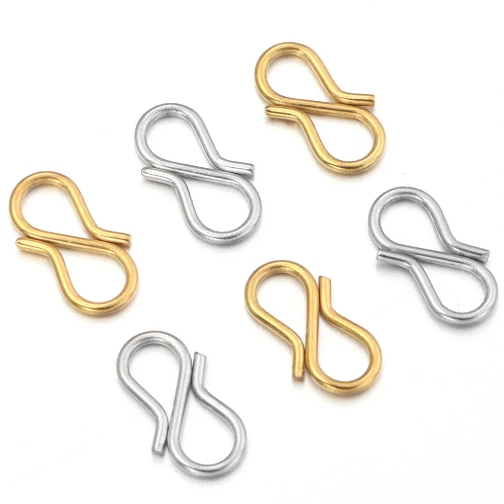 30pcs Stainless Steel S Shape End Clasps Hooks Chains Connectors For