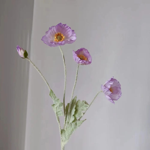 Artificial Flowers Fake Poppy Silk Flowers Long Stem Housewarming