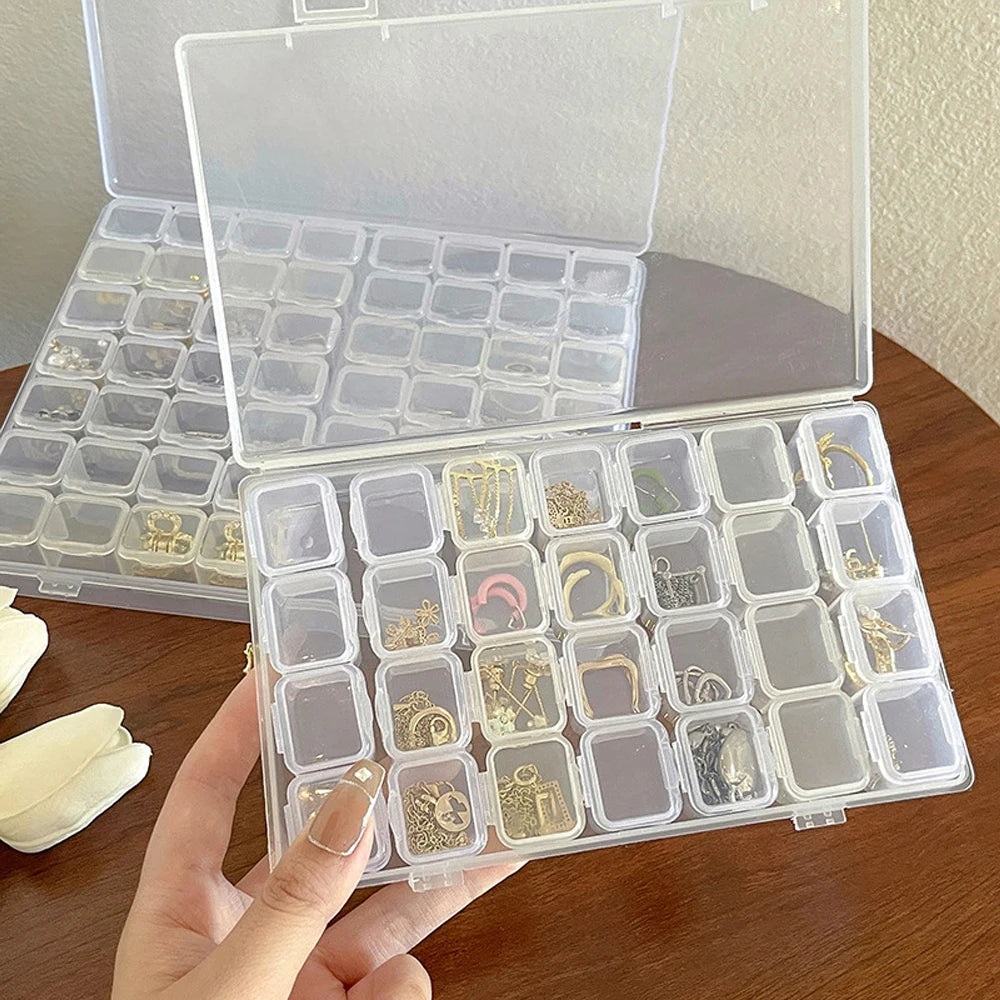 28 Grids Storage Box Adjustable Compartments for Jewelry Diamond