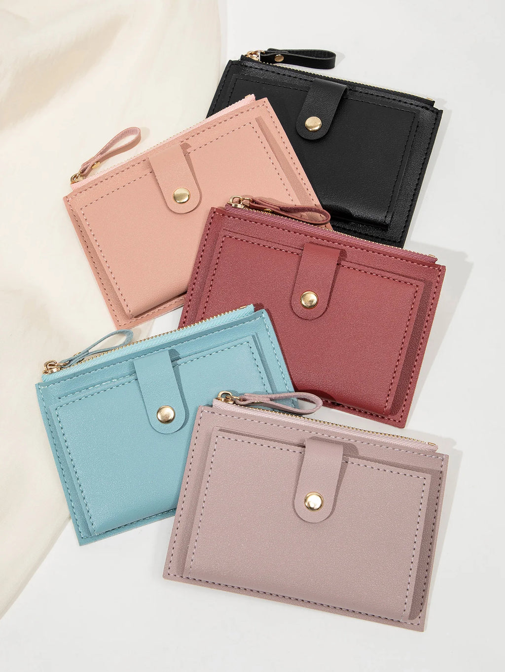 Minimalist and Fashionable Women's Short Card Bag Ultra-Thin Mini PU