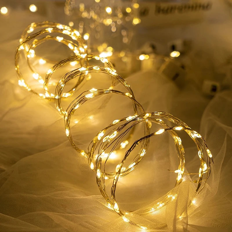 10 Pcs LED String Lights Battery Powered Colored Atmosphere Fairy