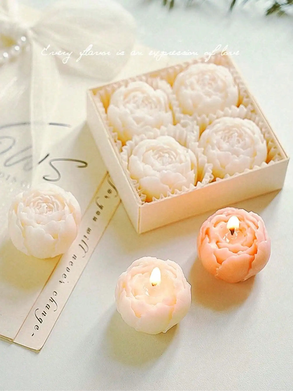 4 Pcs/Set Hand Made Rose Fragrance, Scented Candles, Hand Made Bouquet