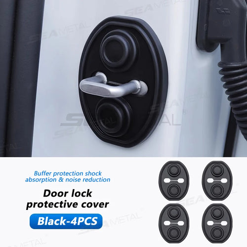 SEAMETAL 4 Pcs Car Door Lock Buffer Shock Absorber Silicone Cushion