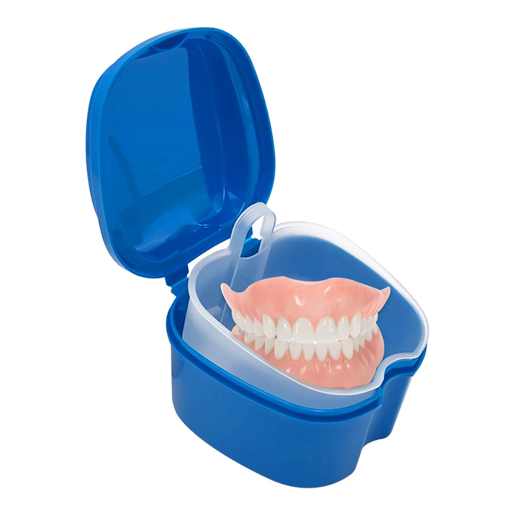 Denture Bath Box Organizer Dental False Teeth Storage Box with Hanging