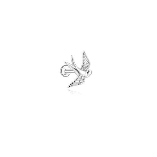 AIDE 1PC 925 Sterling Silver Lucky Red Koi Piercing Earring For Women