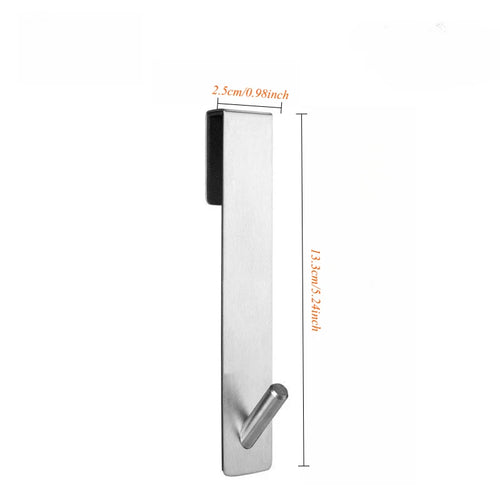 1-2pcs Stainless Steel Non Perforated Glass Door Hook, Portable