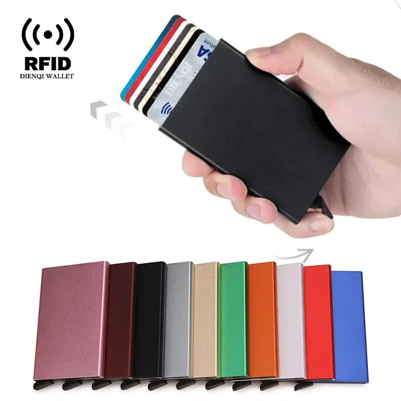 Rfid Metal Credit Card Holder Luxury Men Minimalist Wallet Cardholder