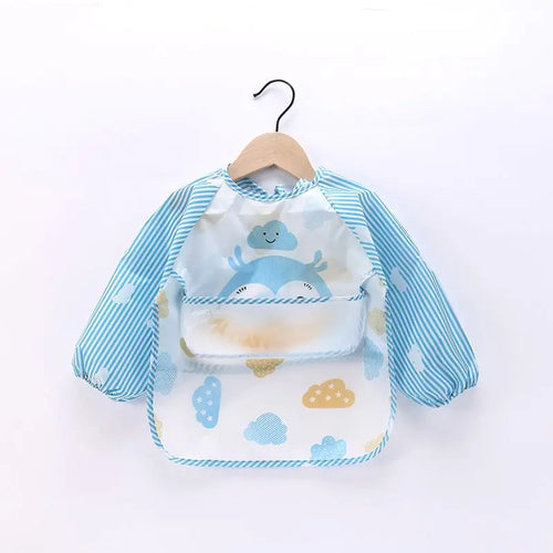 Waterproof Full Sleeve Baby Bibs Children Apron Long Sleeve Feeding