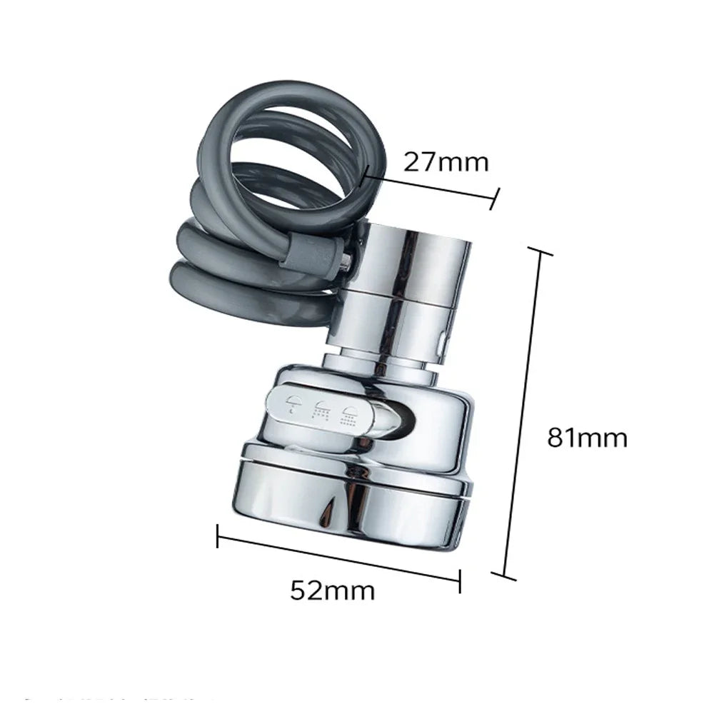 3 Modes Sink Faucet 360 Degree Rotation Filter Extension Tube