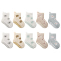 5 Pairs Childrens Non-Slip Socks Cute Cartoon Pattern Kids Boys Girls