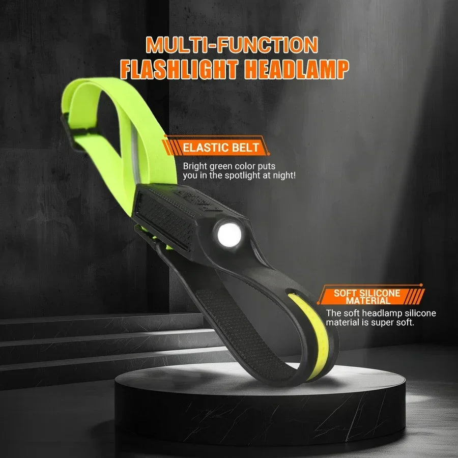 LED Headlamp Rechargeable 3-Modes Lighting Headlight Flashlight