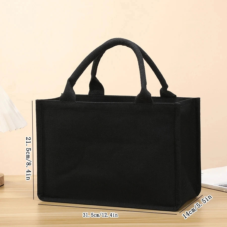 Leisure thickened handheld canvas tote bag black three-dimensional men