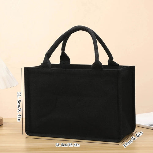 Leisure thickened handheld canvas tote bag black three-dimensional men