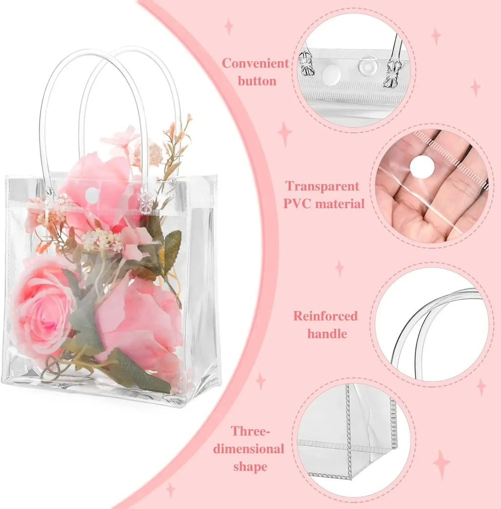Clear Plastic Gift Bags with Handle Transparent Gift Bag