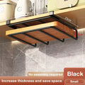 Kitchen Hanging Organizer Rack with Hooks Under Cupboard Paper Towel
