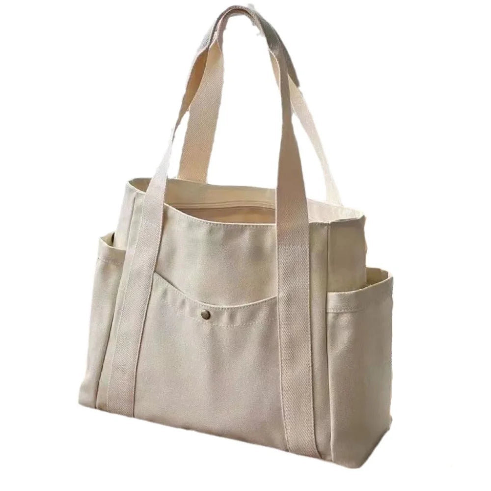 Large Capacity Canvas Tote Bags for Work Commuting Carrying Bag