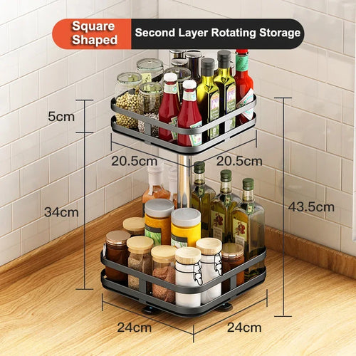 Multi-purpose 360° Rotating Storage Box Space-saving Non-slip