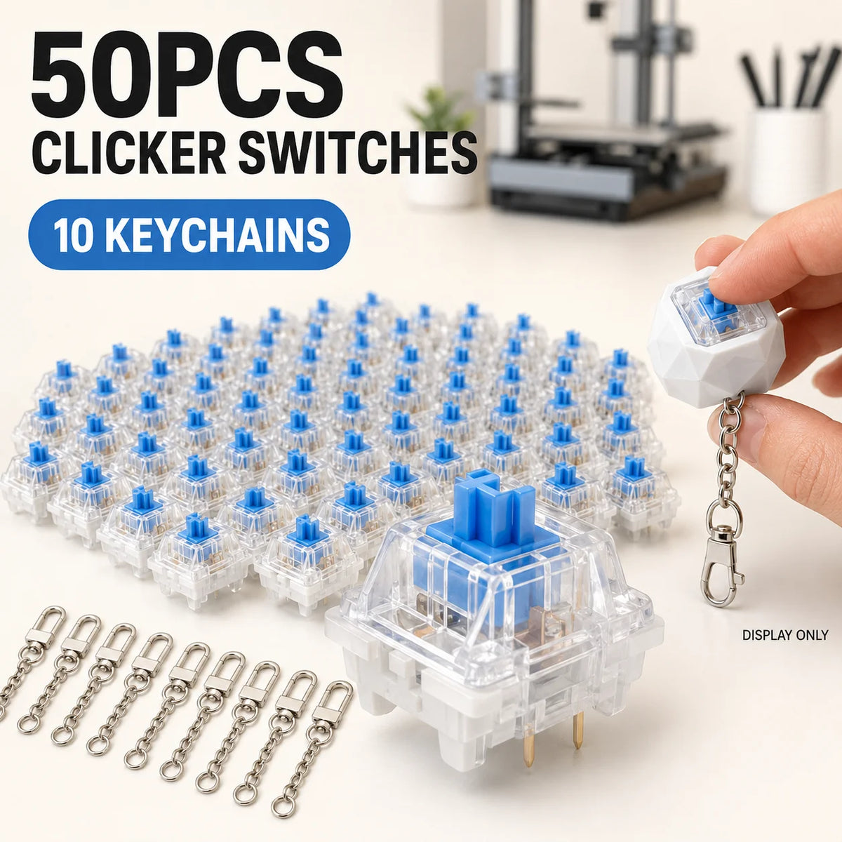 50 Pcs 3-Pin MX Style Mechanical Keyboard Switches Clicky Keyboard