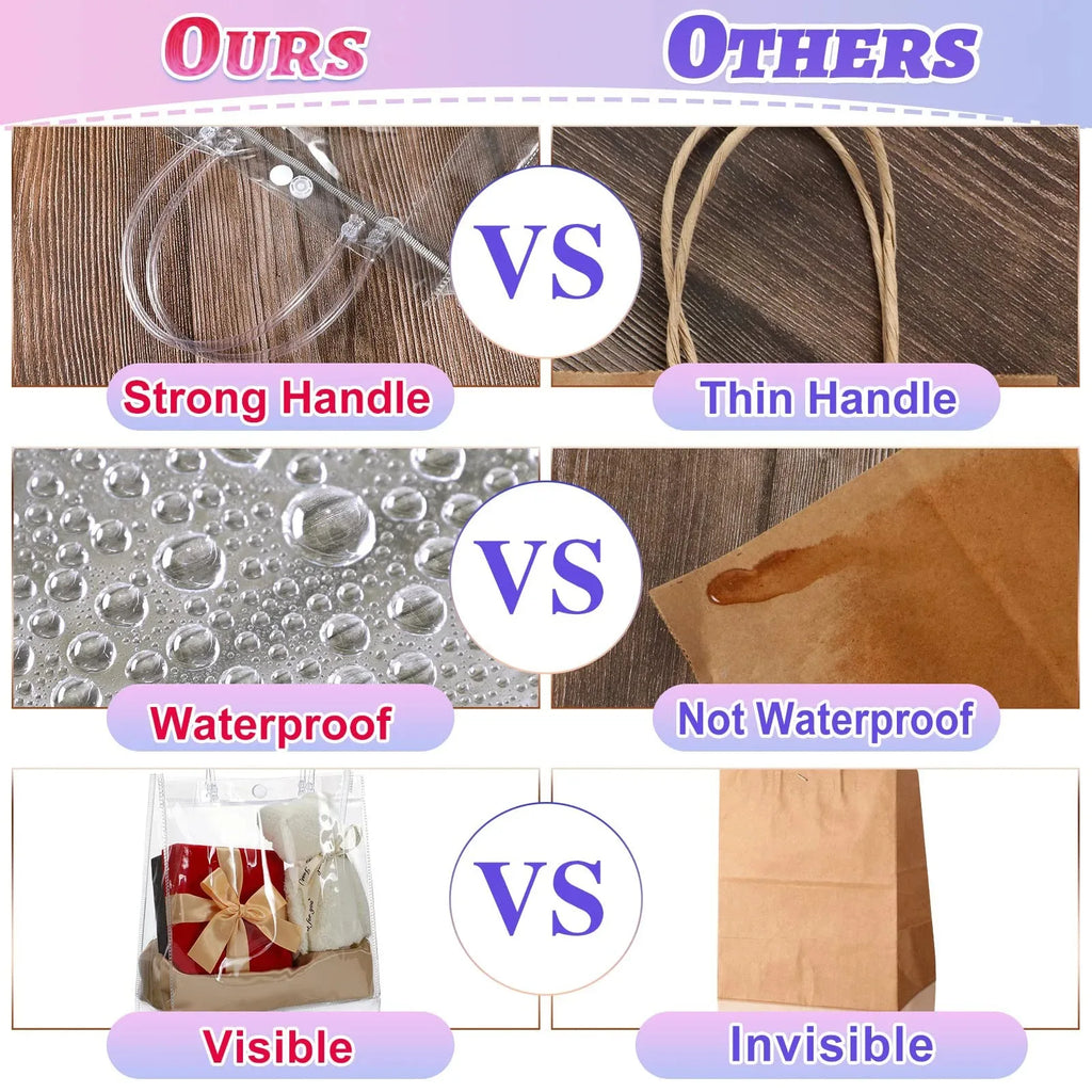 Clear Plastic Gift Bags with Handle Transparent Gift Bag