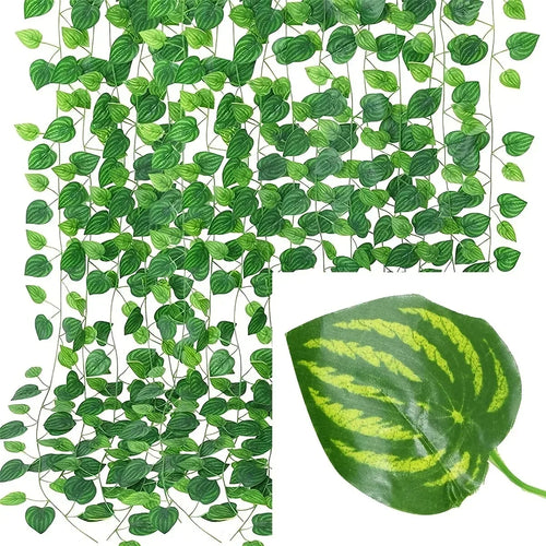 Artificial Green Ivy Leaf Rattan Creeper Leaves Vine Hanging Garland