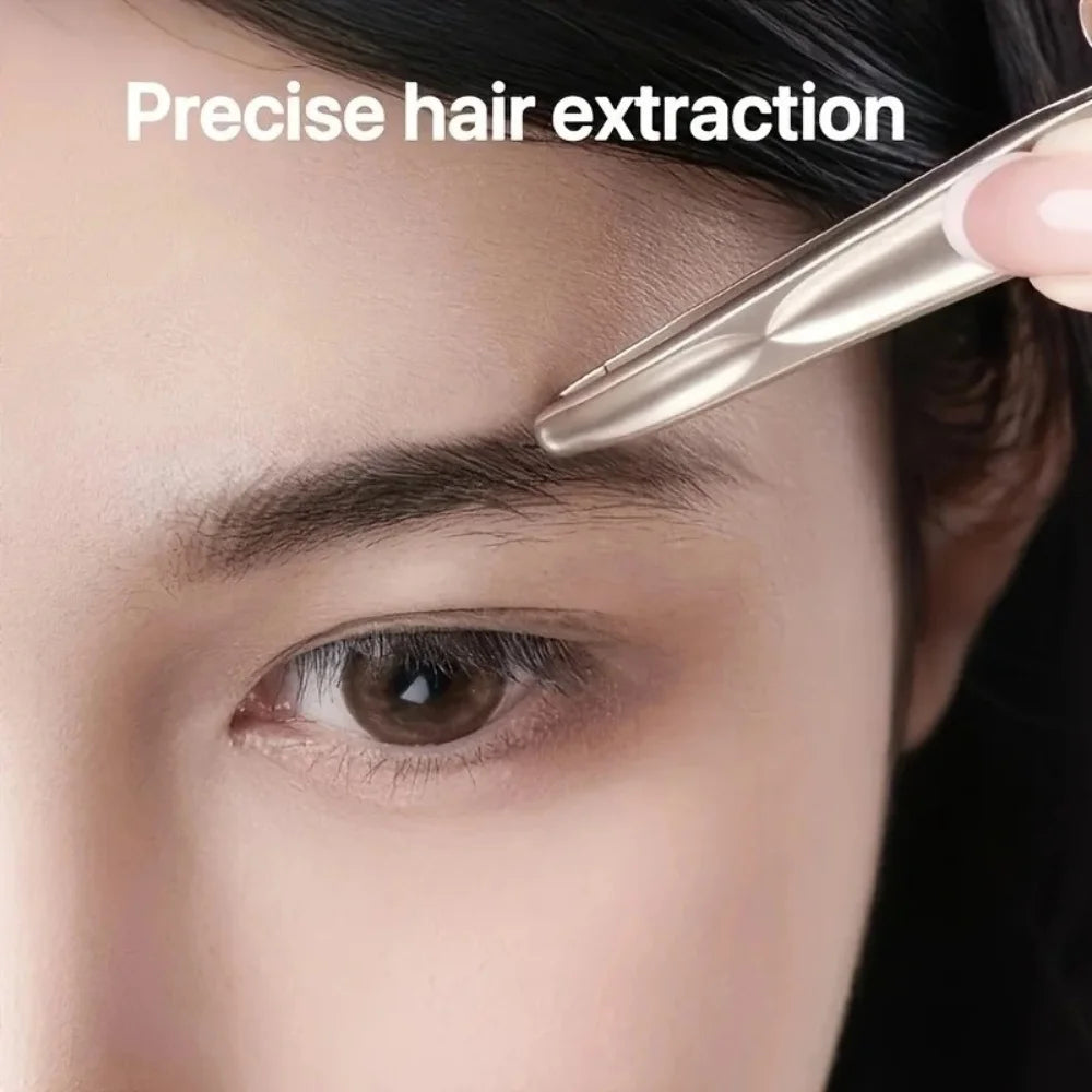 Premium Round Head Tweezers Precision Clips Eyebrow Grooming Facial