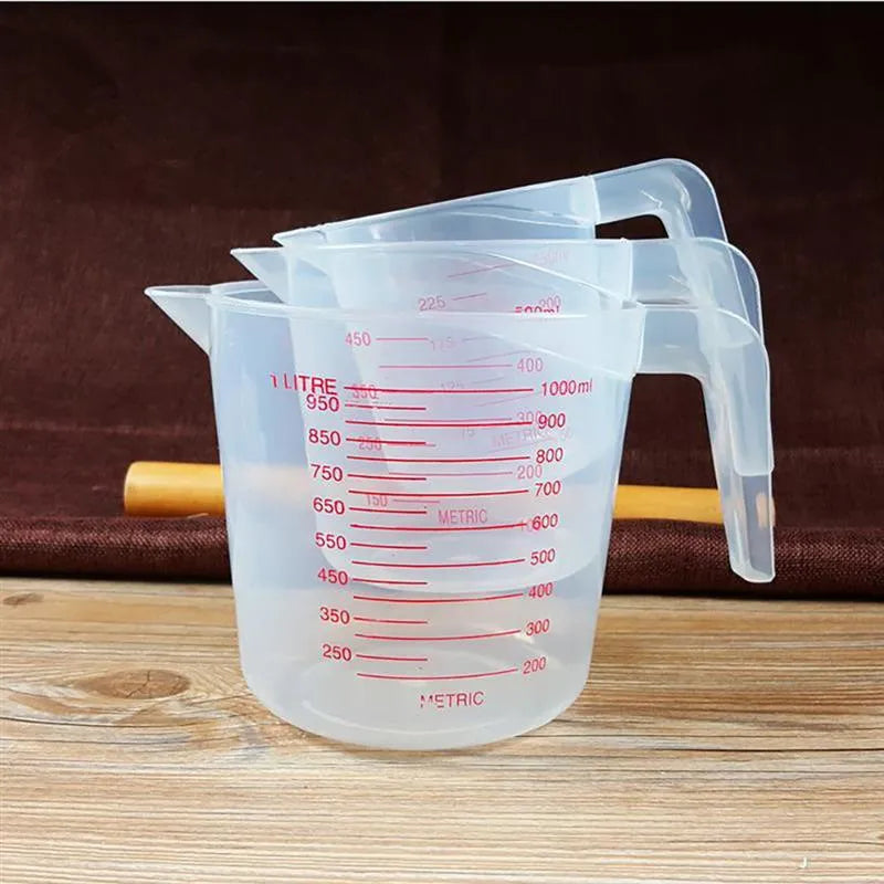 3 Pcs Baking Liquid Measuring Cups PVC Scale Cup Plastic