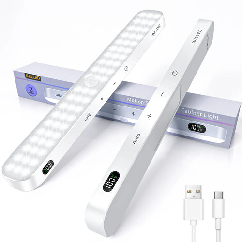 WILLED Motion Sensor Cabinet Light Battery Display 60 LED Touch Light