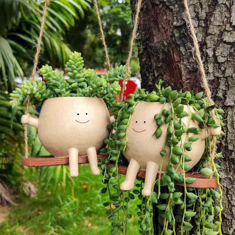 Plant Hanger Baskets Lovely Swing Face Planter Pot Succulent Flower
