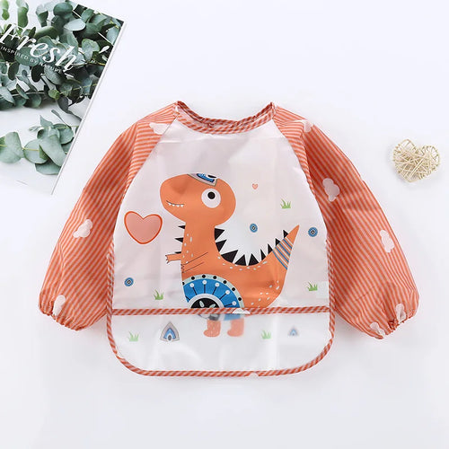 Waterproof Full Sleeve Baby Bibs Children Apron Long Sleeve Feeding