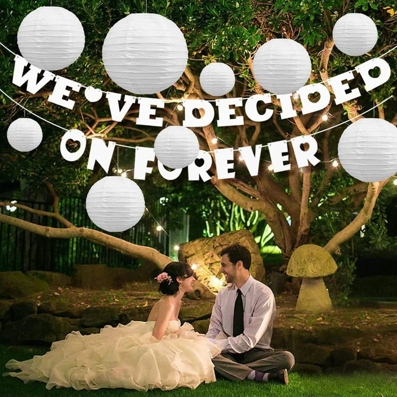 30 Pcs/Set White Paper Lanterns Chinese Hanging Round Lantern Lamp
