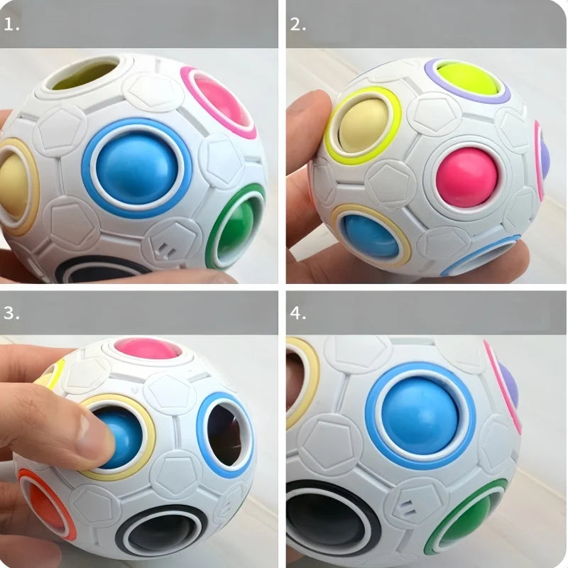 Kids Antistress Cube Magic Fidget Toys Puzzle Rainbow Balls Children