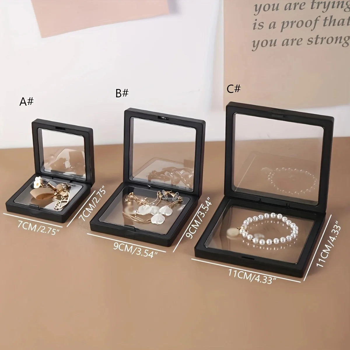 10pcs, Transparent Floating Display Box, Plastic Film Jewelry