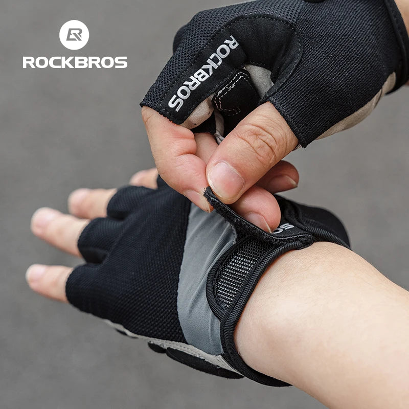 ROCKBROS Half Finger Bike Gloves MTB Road Spring Summer Breathable