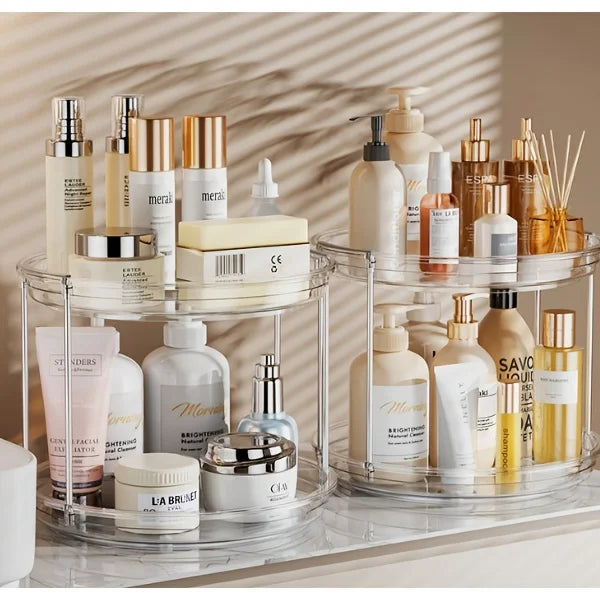 360 Rotating Makeup Organizer Multi Layer Storage Rack Transparent