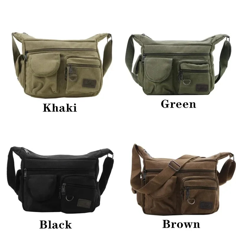 Casual Tote Travel Male Crossbody Bag Men's Canvas Shoulder Bags
